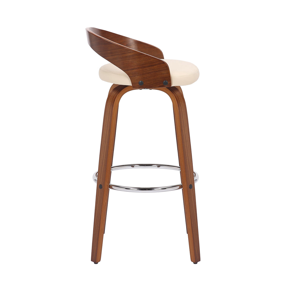 Armen Living Sonia Wood/Faux Leather/Metal 100% Polyurethane Swivel Barstool