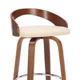 Armen Living Sonia Wood/Faux Leather/Metal 100% Polyurethane Swivel Barstool