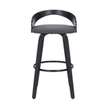 Armen Living Sonia Wood/Faux Leather/Metal 100% Polyurethane Swivel Barstool