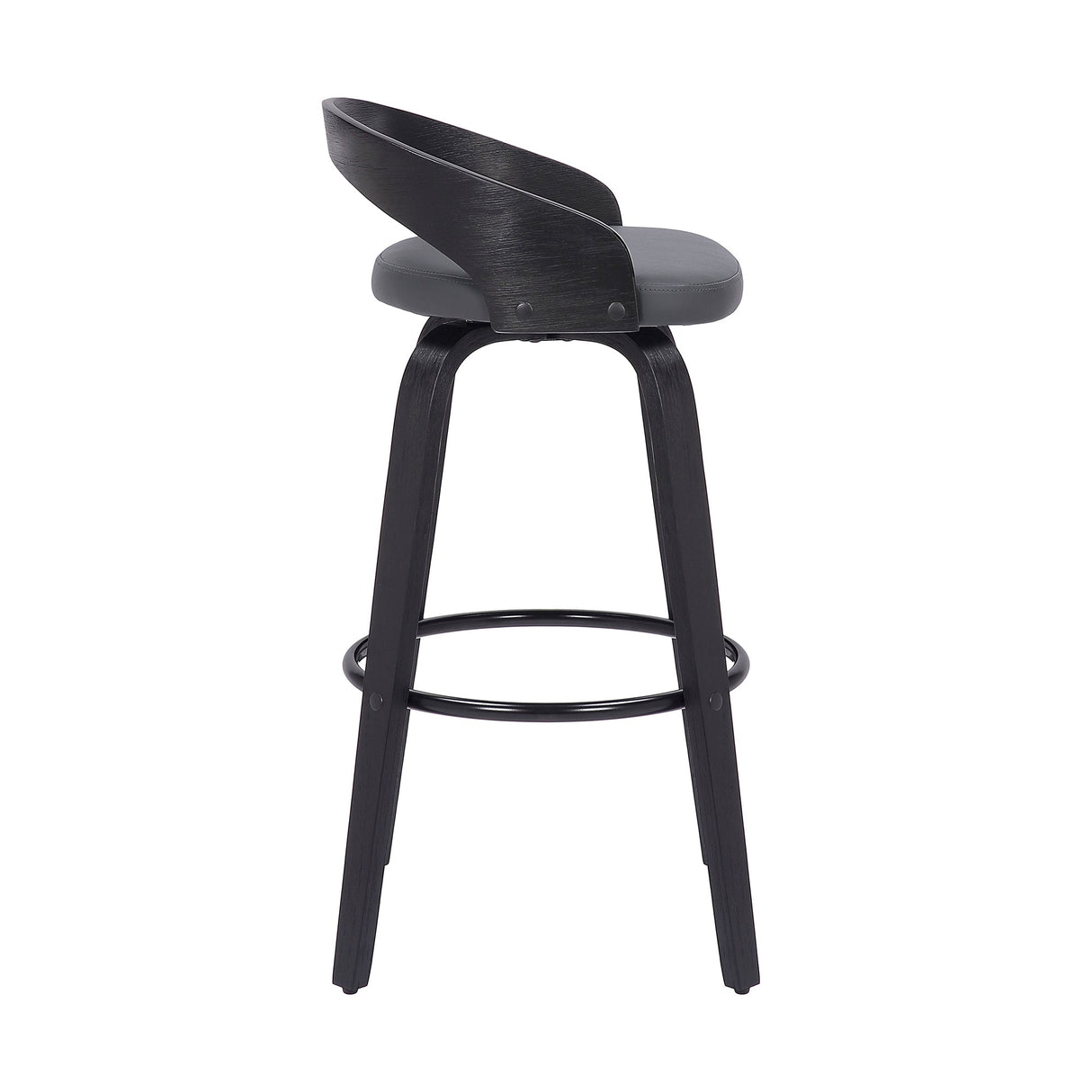 Armen Living Sonia Wood/Faux Leather/Metal 100% Polyurethane Swivel Barstool