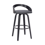 Armen Living Sonia Wood/Faux Leather/Metal 100% Polyurethane Swivel Barstool