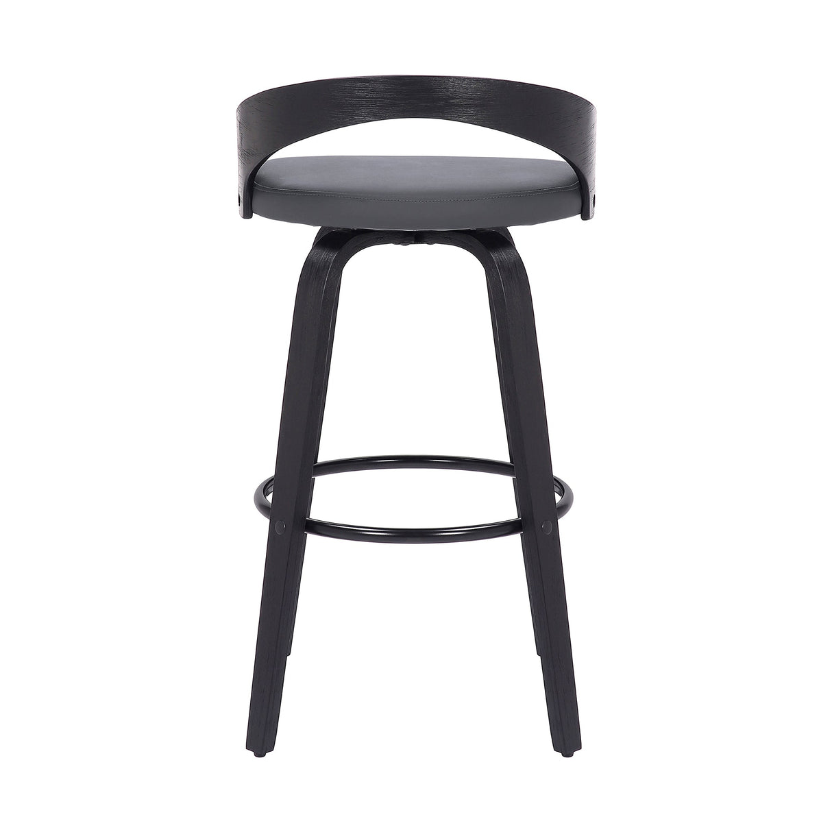 Armen Living Sonia Wood/Faux Leather/Metal 100% Polyurethane Swivel Barstool