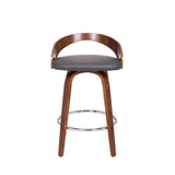 Armen Living Sonia Chrome Steel,Faux Leather,Plywood 100% Polyurethane Swivel Barstool