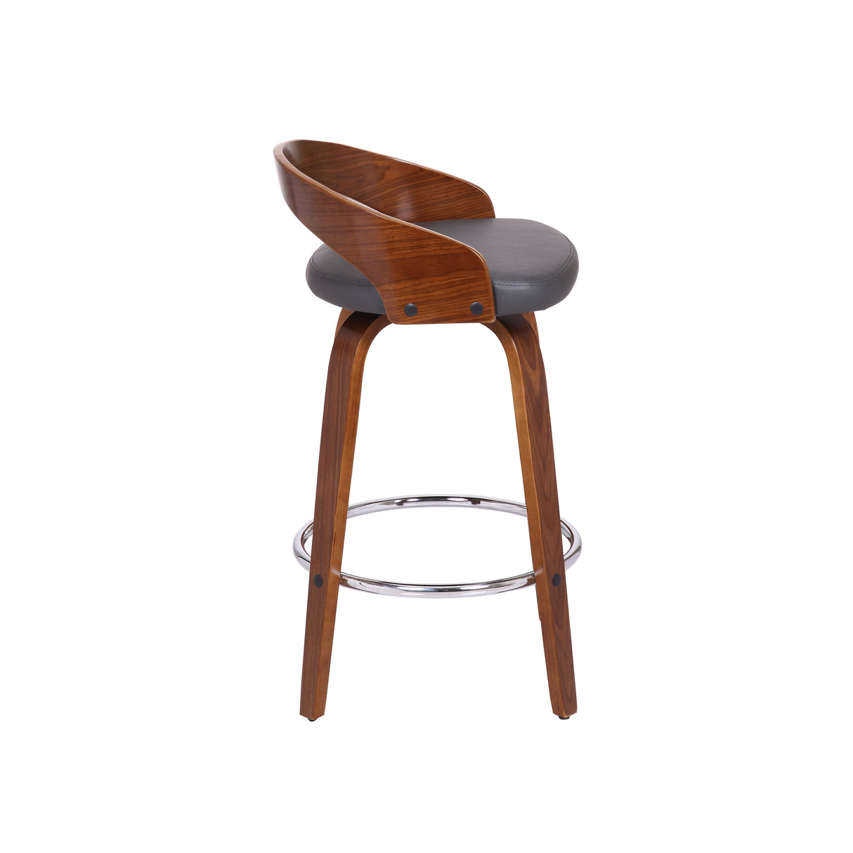 Armen Living Sonia Chrome Steel,Faux Leather,Plywood 100% Polyurethane Swivel Barstool