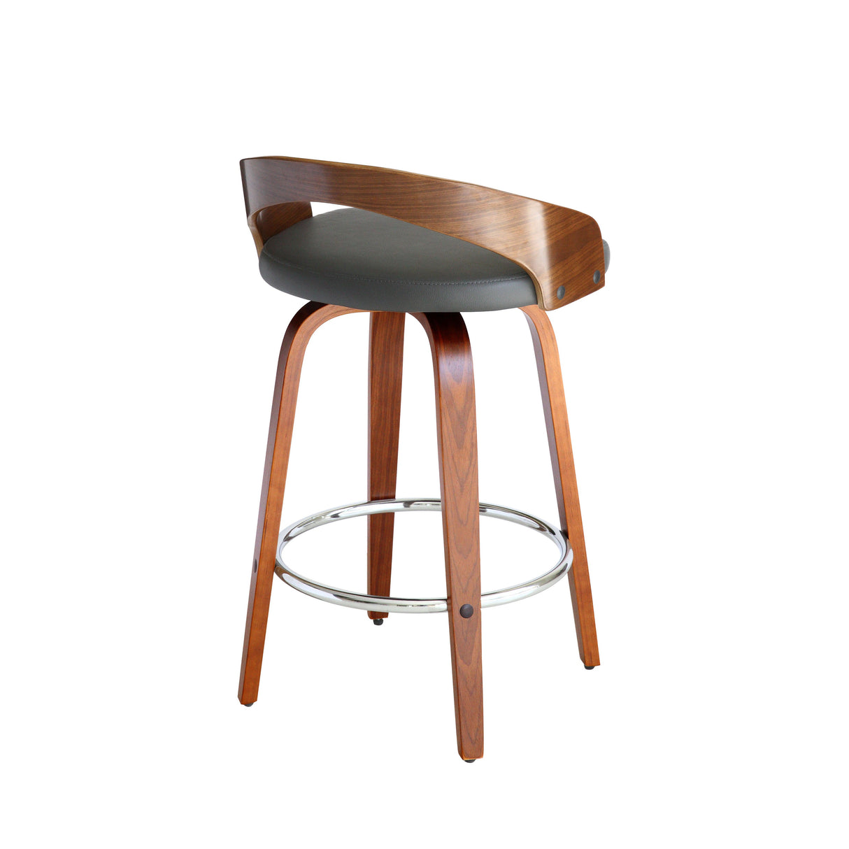 Armen Living Sonia Chrome Steel,Faux Leather,Plywood 100% Polyurethane Swivel Barstool