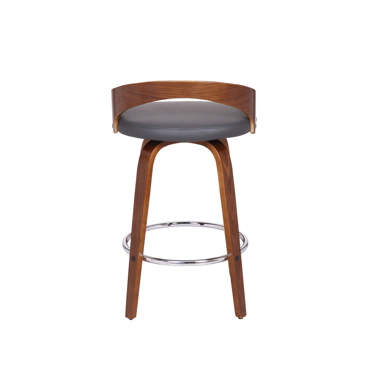 Armen Living Sonia Chrome Steel,Faux Leather,Plywood 100% Polyurethane Swivel Barstool