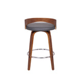 Armen Living Sonia Chrome Steel,Faux Leather,Plywood 100% Polyurethane Swivel Barstool