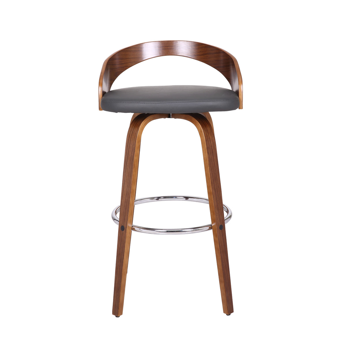 Armen Living Sonia Chrome Steel,Faux Leather,Plywood 100% Polyurethane Swivel Barstool