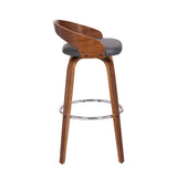 Armen Living Sonia Chrome Steel,Faux Leather,Plywood 100% Polyurethane Swivel Barstool