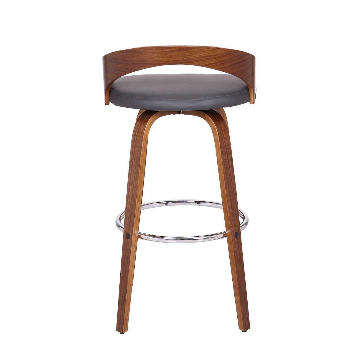 Armen Living Sonia Chrome Steel,Faux Leather,Plywood 100% Polyurethane Swivel Barstool