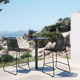 Armen Living Shasta Steel/Rope Polypropolene Outdoor Bar Stools