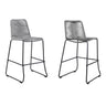 Armen Living Shasta Steel/Rope Polypropolene Outdoor Bar Stools