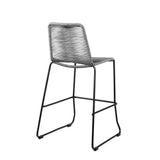 Armen Living Shasta Steel/Rope Polypropolene Outdoor Bar Stools