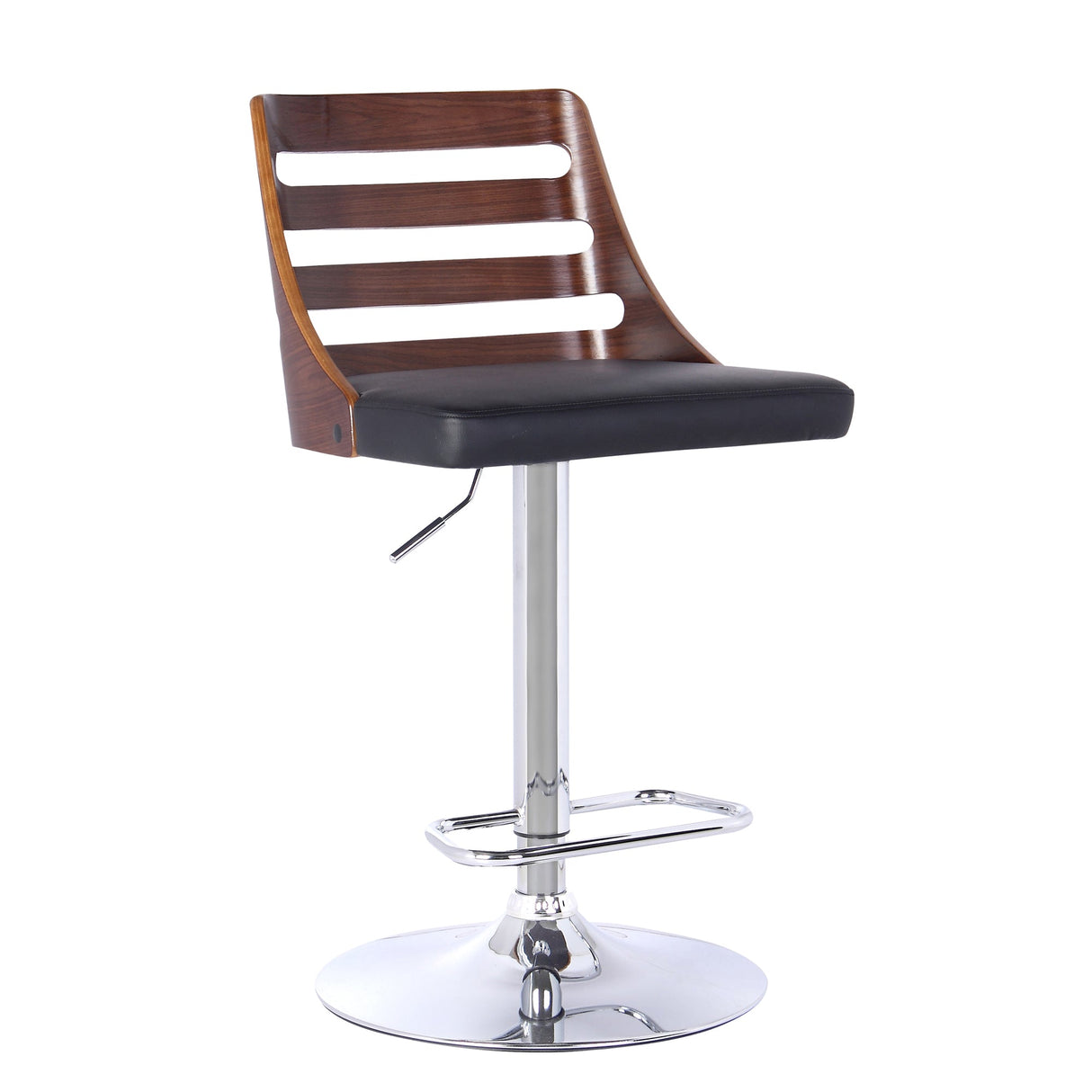 Armen Living Storm Chrome/Wood/Faux Leather/Leatherette 100% Polyurethane Barstool