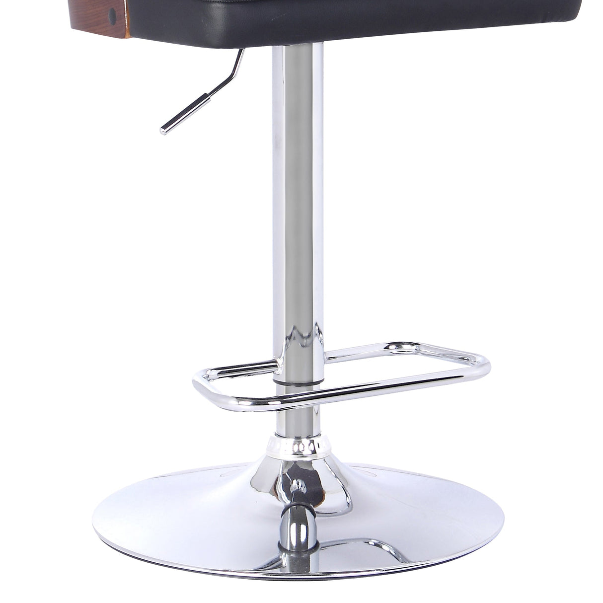 Armen Living Storm Chrome/Wood/Faux Leather/Leatherette 100% Polyurethane Barstool