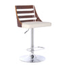 Armen Living Storm Chrome/Wood/Faux Leather/Leatherette 100% Polyurethane Barstool