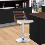 Armen Living Storm Chrome/Wood/Faux Leather/Leatherette 100% Polyurethane Barstool