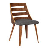 Armen Living Storm Walnut Wood/Fabric 100% Polyester Dining Chair