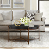 Armen Living Sylvie Wood + Metal Coffee Table