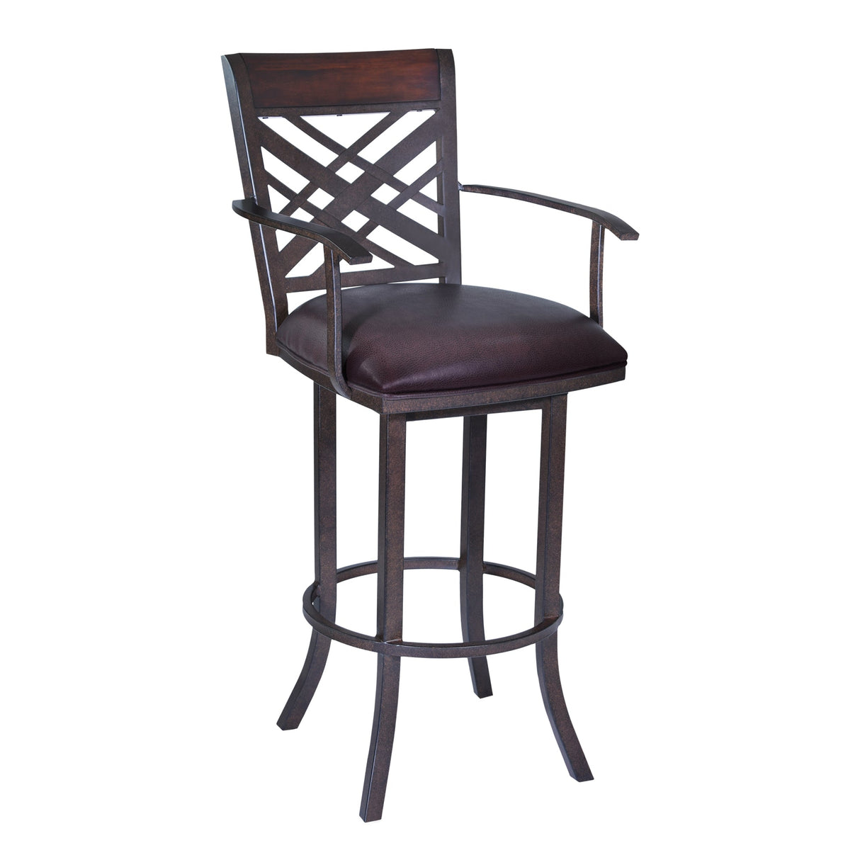 Armen Living Tahiti Metal/Faux Leather/Leatherette 100% Polyurethane Barstool