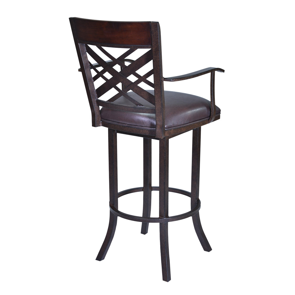 Armen Living Tahiti Metal/Faux Leather/Leatherette 100% Polyurethane Barstool