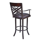 Armen Living Tahiti Metal/Faux Leather/Leatherette 100% Polyurethane Barstool