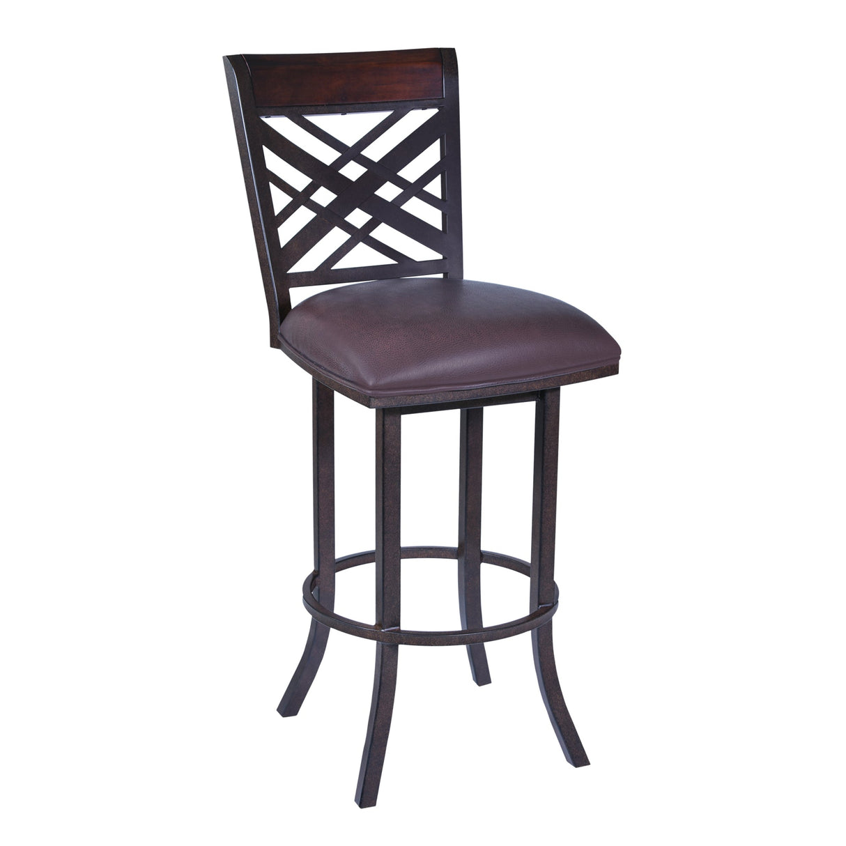 Armen Living Tahiti Metal/Faux Leather/Leatherette 100% Polyurethane Barstool