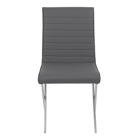 Armen Living Tempe Brushed Stainless Steel/Faux Leather 100% Polyurethane/Urethane Foam Dining Chair