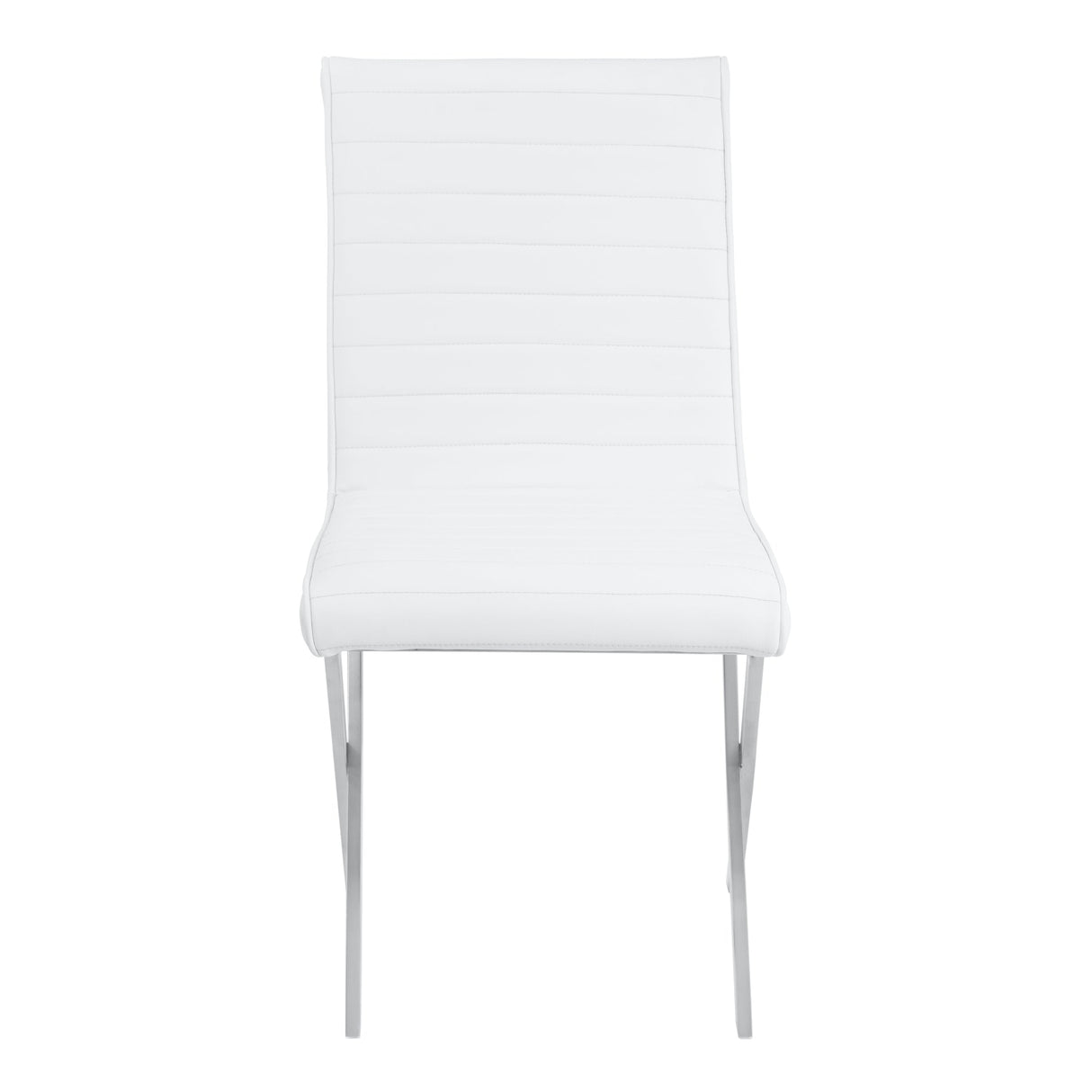 Armen Living Tempe Brushed Stainless Steel/Faux Leather 100% Polyurethane/Urethane Foam Dining Chair