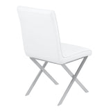 Armen Living Tempe Brushed Stainless Steel/Faux Leather 100% Polyurethane/Urethane Foam Dining Chair