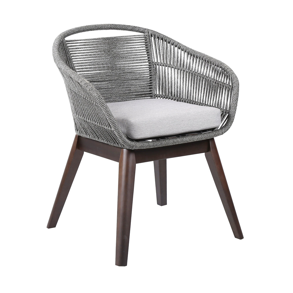 Armen Living Tutti Fruitti Eucalyptus/Rope Polypropelene Outdoor Dining Chair