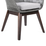 Armen Living Tutti Fruitti Eucalyptus/Rope Polypropelene Outdoor Dining Chair