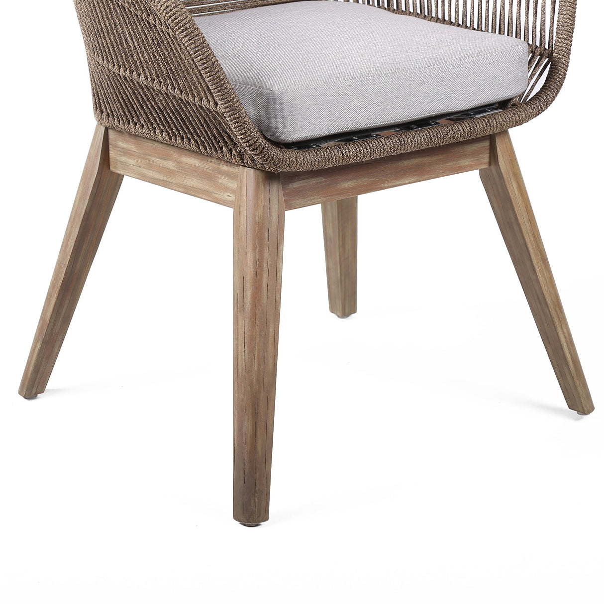 Armen Living Tutti Fruitti Eucalyptus/Rope Polypropelene Outdoor Dining Chair