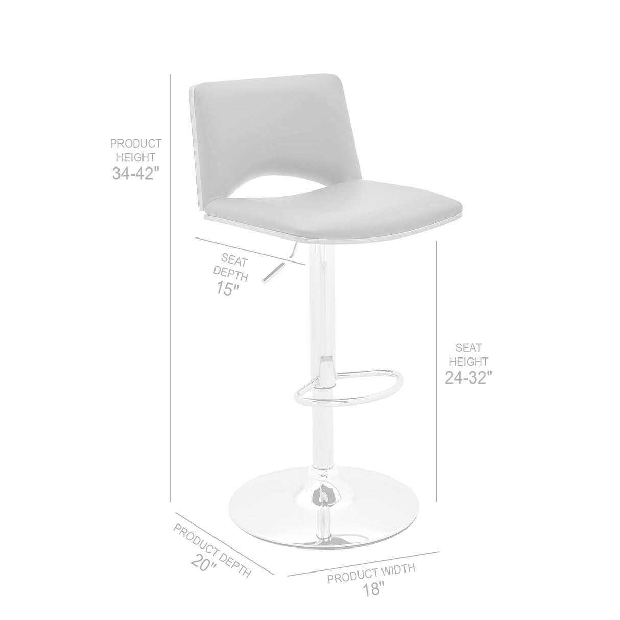 Armen Living Thierry Bent Wood/Metal/Faux Leather 100% Polyurethane Barstool