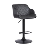 Armen Living Toby Black Steel,Faux Leather,Plywood 100% Polyurethane Barstool