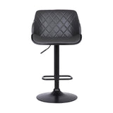 Armen Living Toby Black Steel,Faux Leather,Plywood 100% Polyurethane Barstool