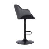 Armen Living Toby Black Steel,Faux Leather,Plywood 100% Polyurethane Barstool