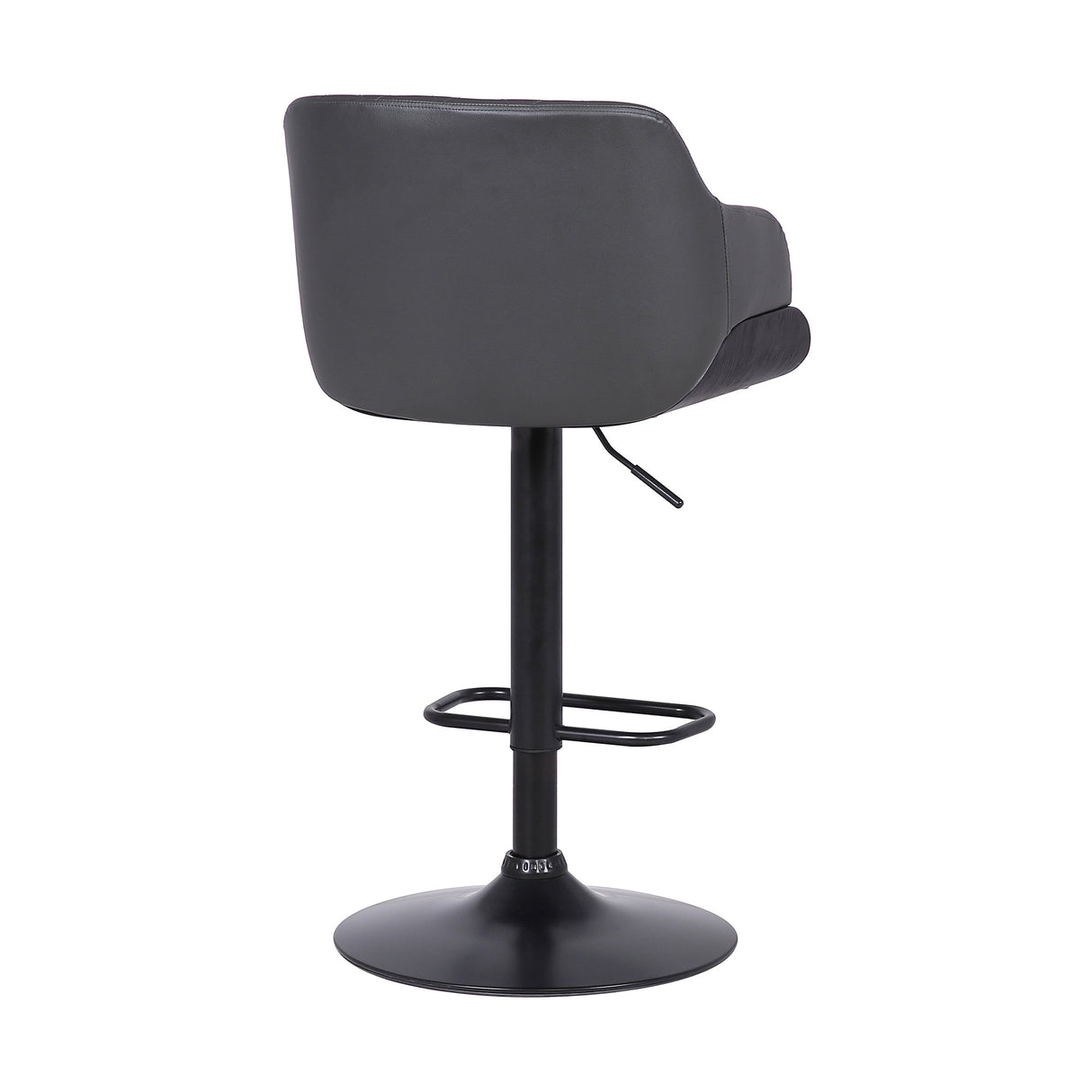 Armen Living Toby Black Steel,Faux Leather,Plywood 100% Polyurethane Barstool