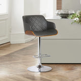 Armen Living Toby Chrome Steel,Faux Leather,Plywood 100% Polyurethane Barstool