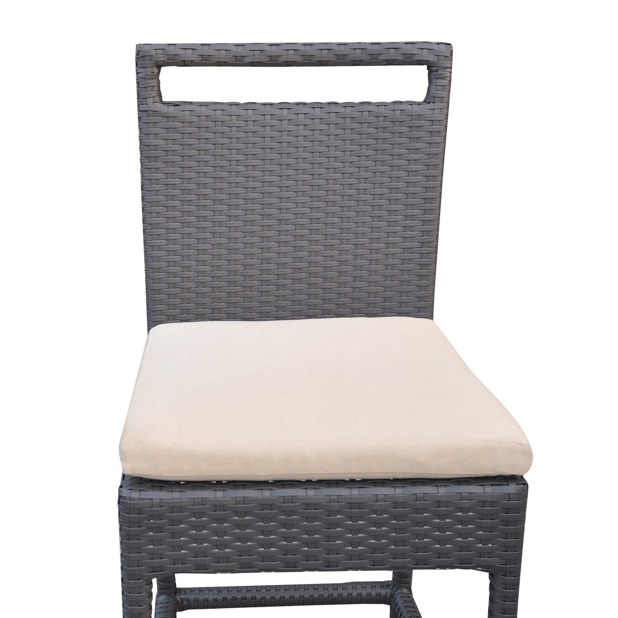 Armen Living Tropez Aluminum/Brown Hdpe Wicker 100% Water-Proof Polyester Outdoor Barstool