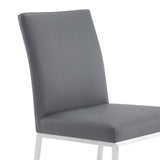 Armen Living Trevor Metal/Faux Leather 68% Vinyl/ 2% Polyurethane/30% Fiber Dining Chair