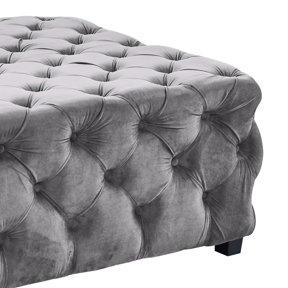 Armen Living Taurus Mdf Wood/Velvet 100% Polyester Ottoman