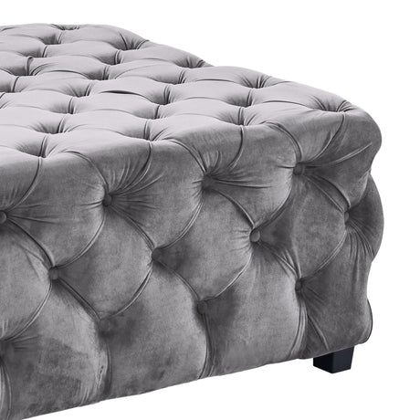 Armen Living Taurus Mdf Wood/Velvet 100% Polyester Ottoman