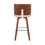 Armen Living Tyler Wood/Faux Leather/Metal 100% Polyurethane Swivel Barstool