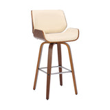 Armen Living Tyler Wood/Faux Leather/Metal 100% Polyurethane Swivel Barstool