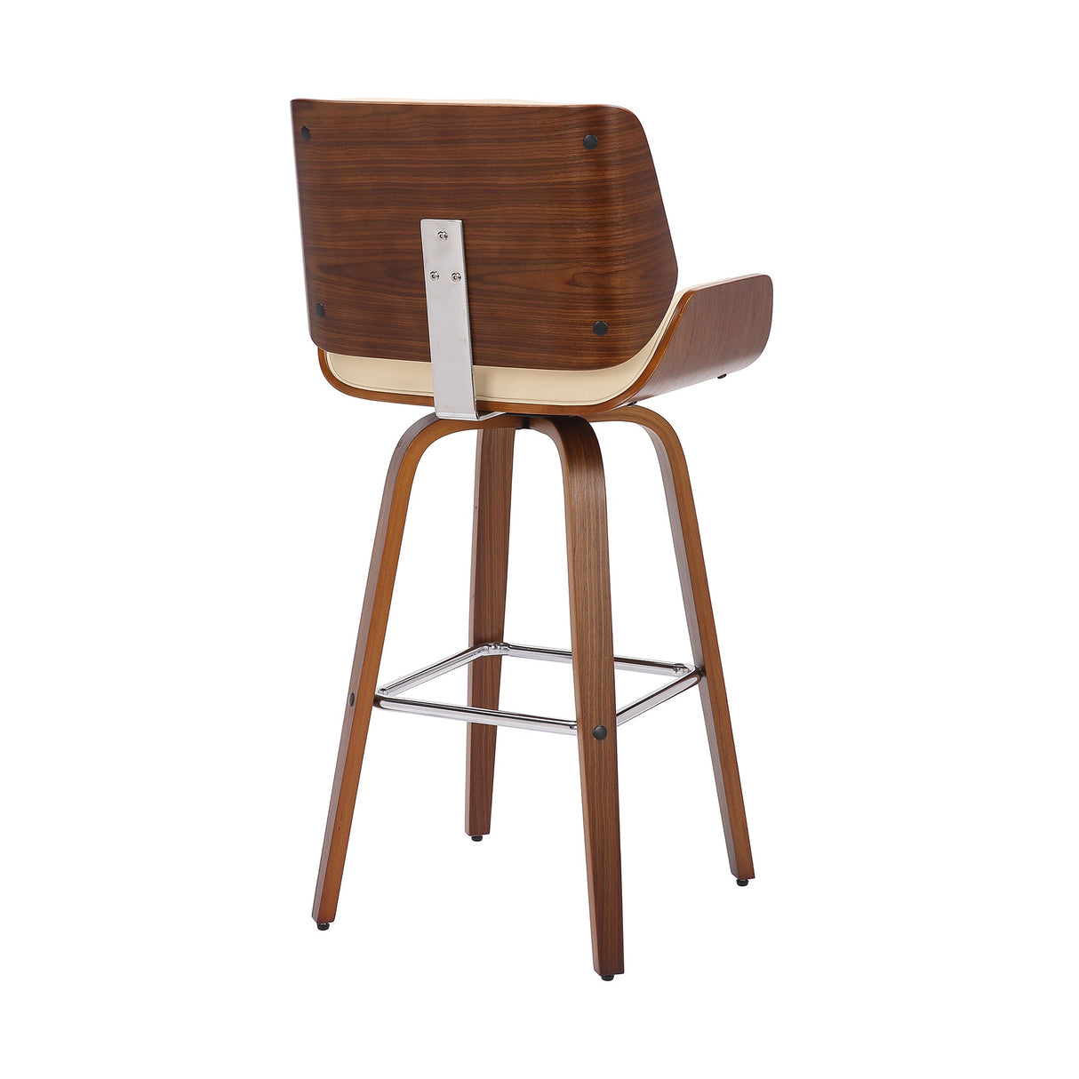 Armen Living Tyler Wood/Faux Leather/Metal 100% Polyurethane Swivel Barstool