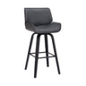 Armen Living Tyler Wood/Faux Leather/Metal 100% Polyurethane Swivel Barstool