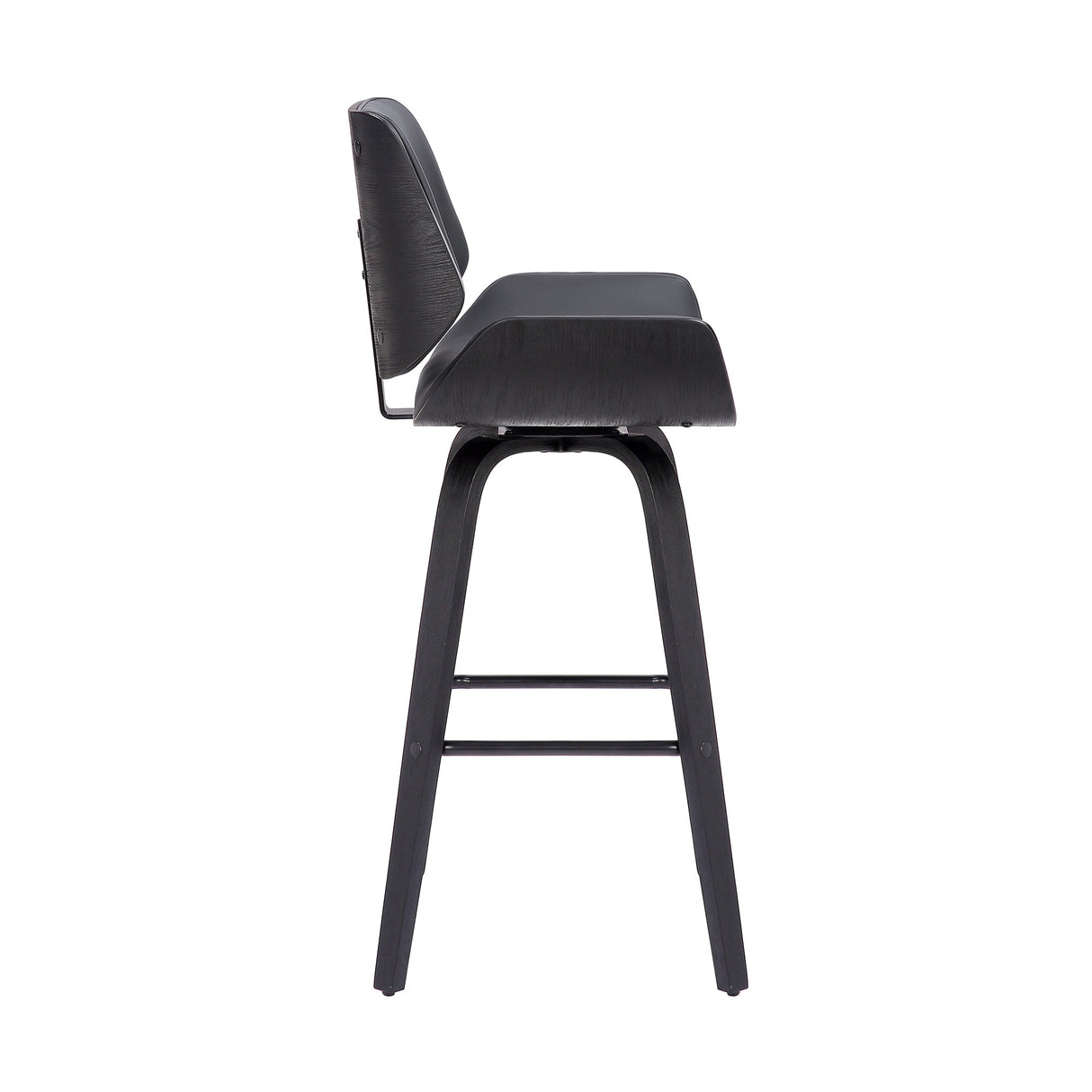 Armen Living Tyler Wood/Faux Leather/Metal 100% Polyurethane Swivel Barstool