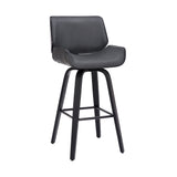 Armen Living Tyler Wood/Faux Leather/Metal 100% Polyurethane Swivel Barstool