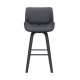 Armen Living Tyler Wood/Faux Leather/Metal 100% Polyurethane Swivel Barstool